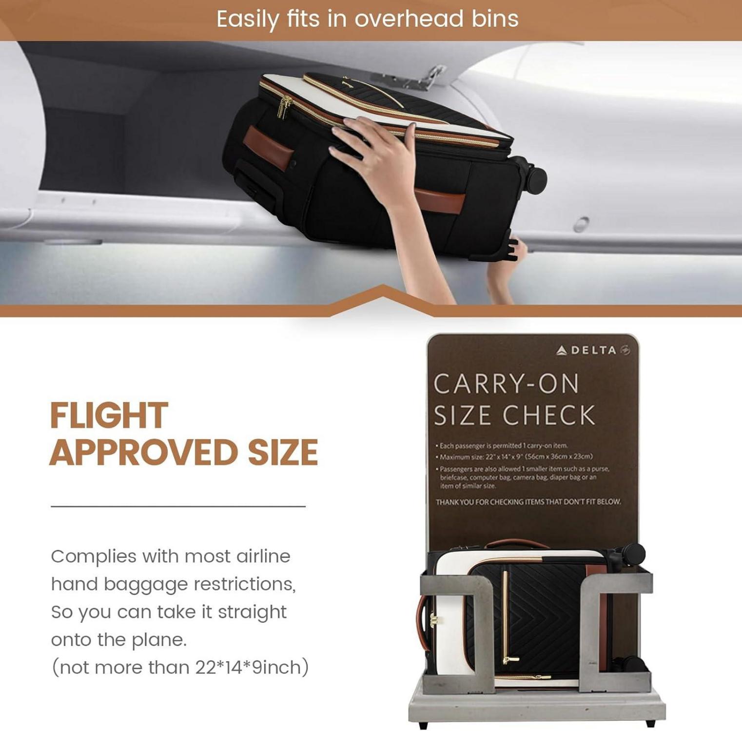 Handgepäck Koffer 17 Zoll Laptopfach Rollen Stoff Travel Cabin Suitcase