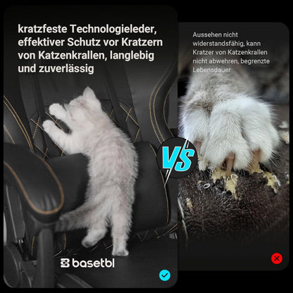 Großer Gaming-Stuhl mit Kratzschutz und Fußstütze bis 180 kg