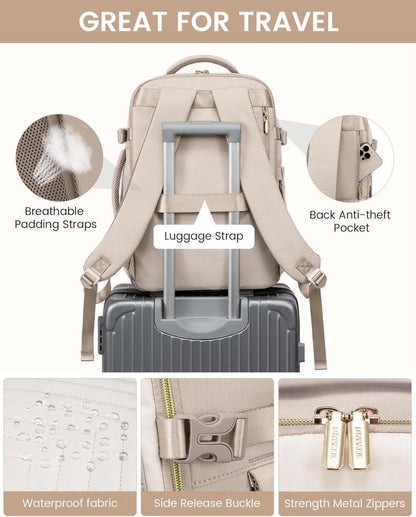 Wasserdichter Reiserucksack 40L Handgepäck Damen Laptop 17 Zoll Backpack