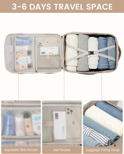 Handgepäck Rucksack 40L Damen - 17 Zoll Laptop - Wasserdicht - Reise Arbeit Wandern