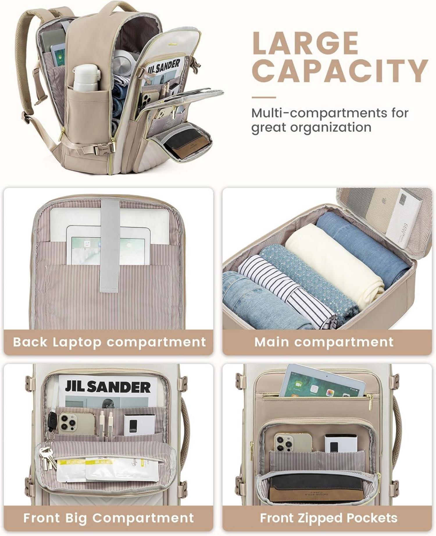 Handgepäck Rucksack 30L Damen Reise Laptop Wandern Wasserdicht 15,6 Zoll