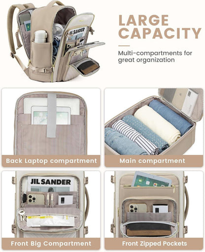 Handgepäck Rucksack 30L Damen Reise Laptop Wandern Wasserdicht 15,6 Zoll