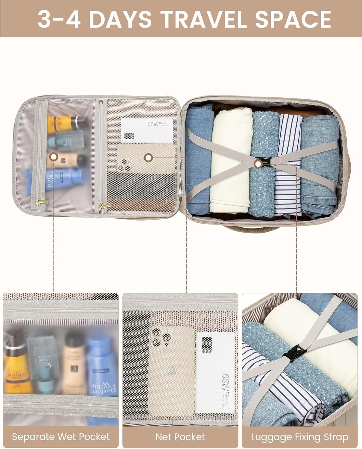 LOVEVOOK Reiserucksack Handgepäck 30L Laptop Rucksack 15,6 Zoll Wasserdicht Beige Khaki