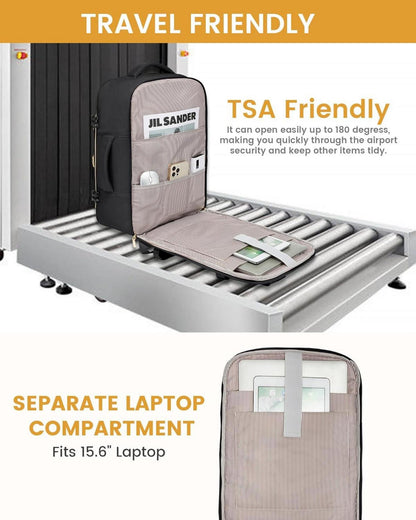 Reiserucksack Handgepäck Damen 30L Schwarz wasserdicht Laptop 15,6