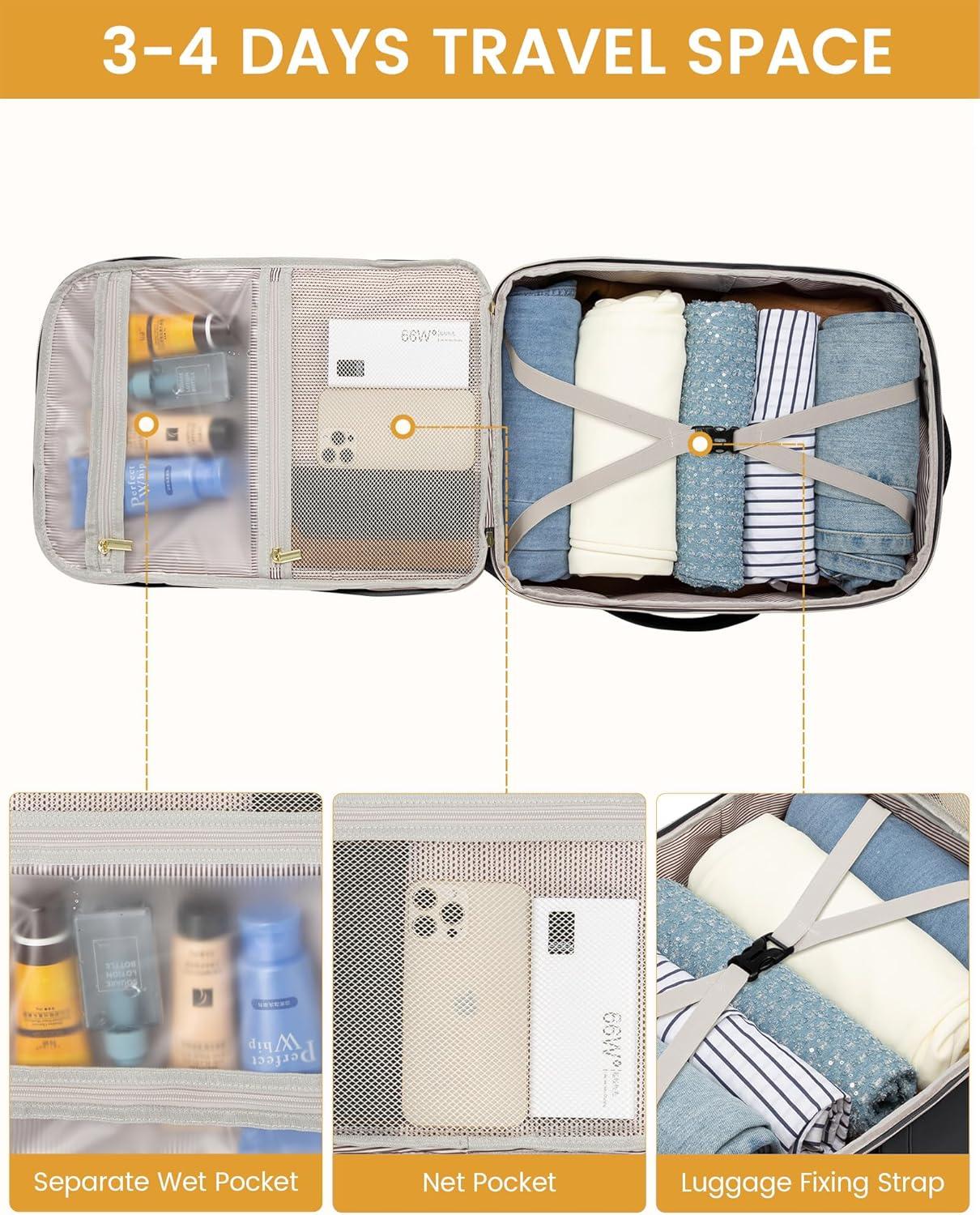 Wasserdichter 30L Rucksack für Damen mit Laptopfach, Handgepäck Flugzeug, Schwarz