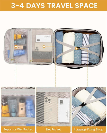 Wasserdichter 30L Rucksack für Damen mit Laptopfach, Handgepäck Flugzeug, Schwarz