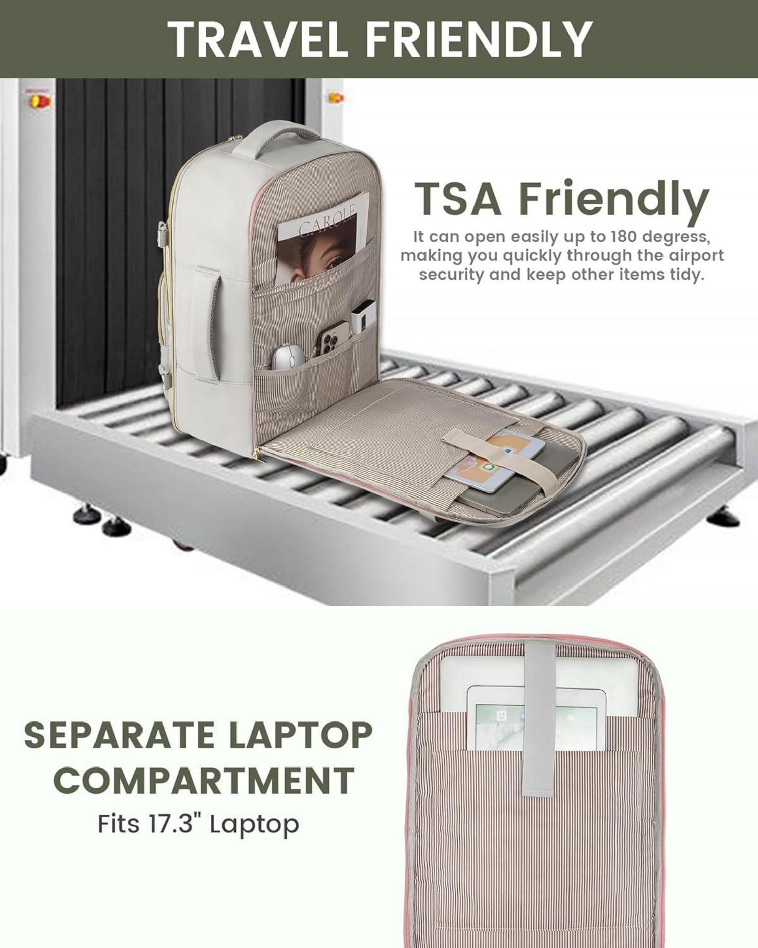 Reiserucksack Handgepäck 40L Damen Flugzeug Wasserdicht Rucksack 17