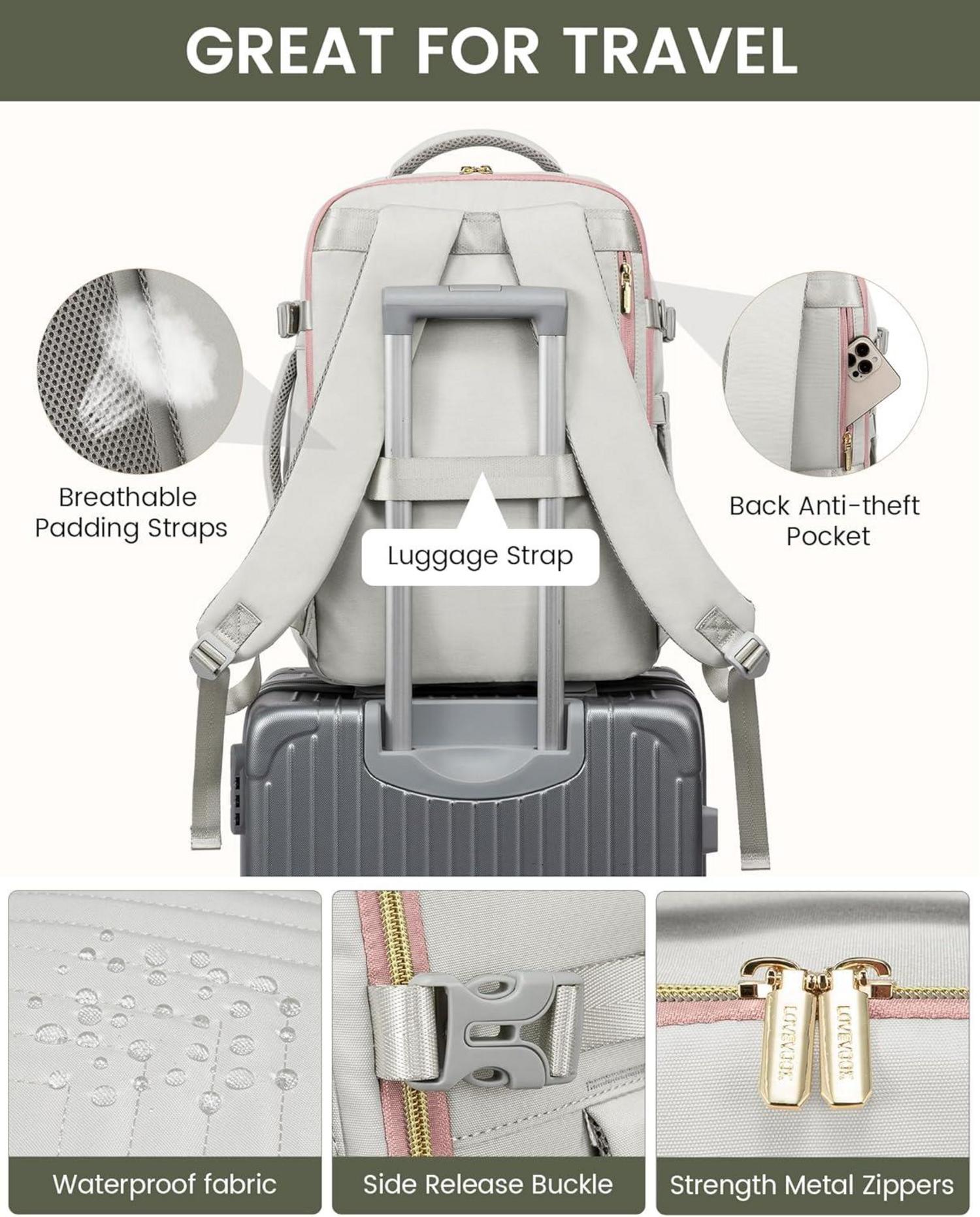 Handgepäck Rucksack 40L Damen Groß Laptop 17 Zoll Wasserdicht Grau