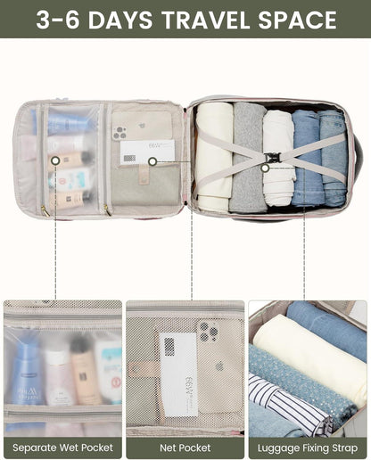 Handgepäck Rucksack 40L Damen Grau, Wasserfest, Laptopfach 17 Zoll