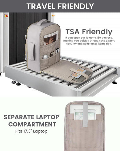 Reiserucksack Handgepäck 40L Damen Wasserdicht Laptop 17 Zoll Rucksack