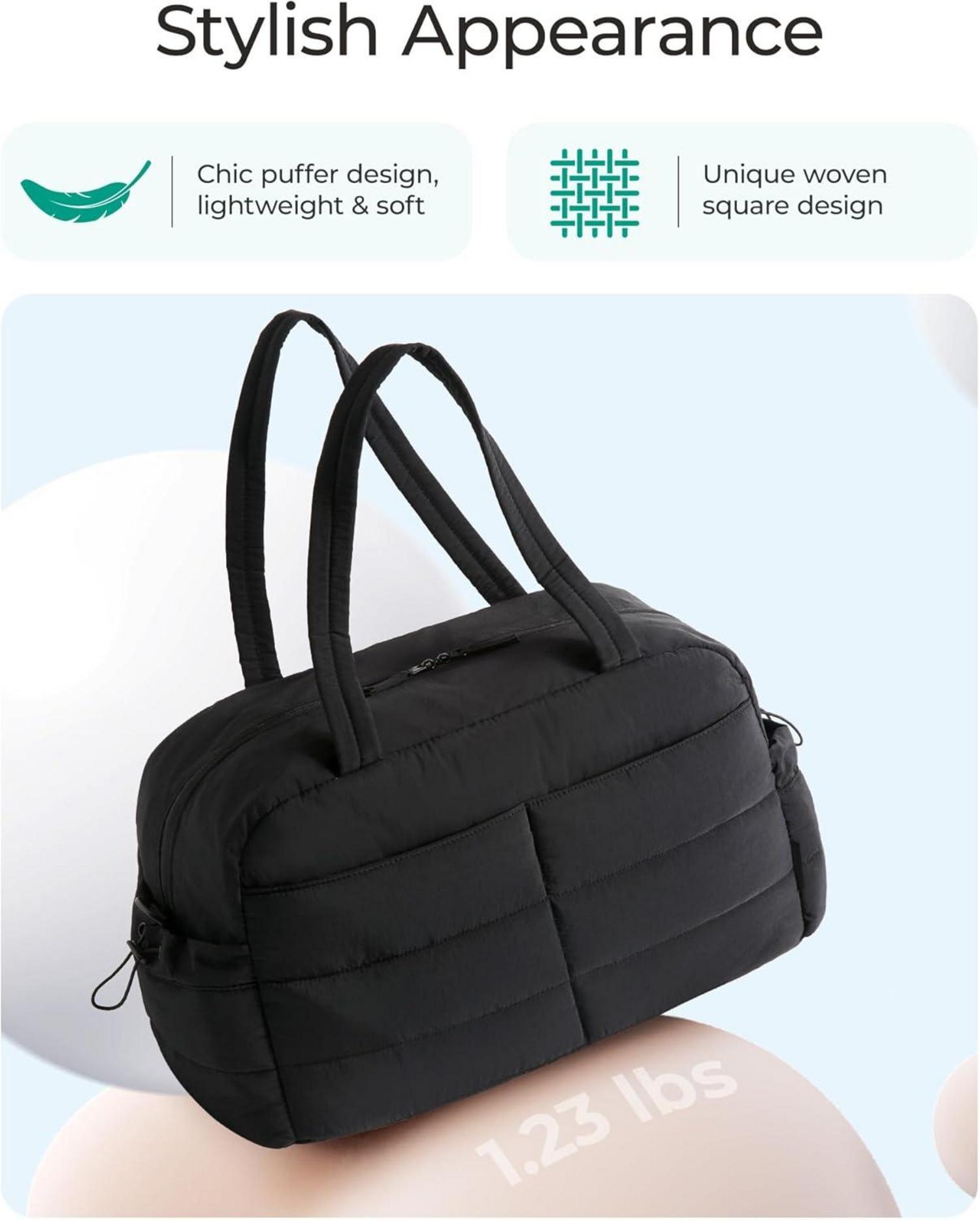 BAGSMART Reisetasche Damen 31L Wasserabweisend Weekender Handgepäck Fitness Schwarz