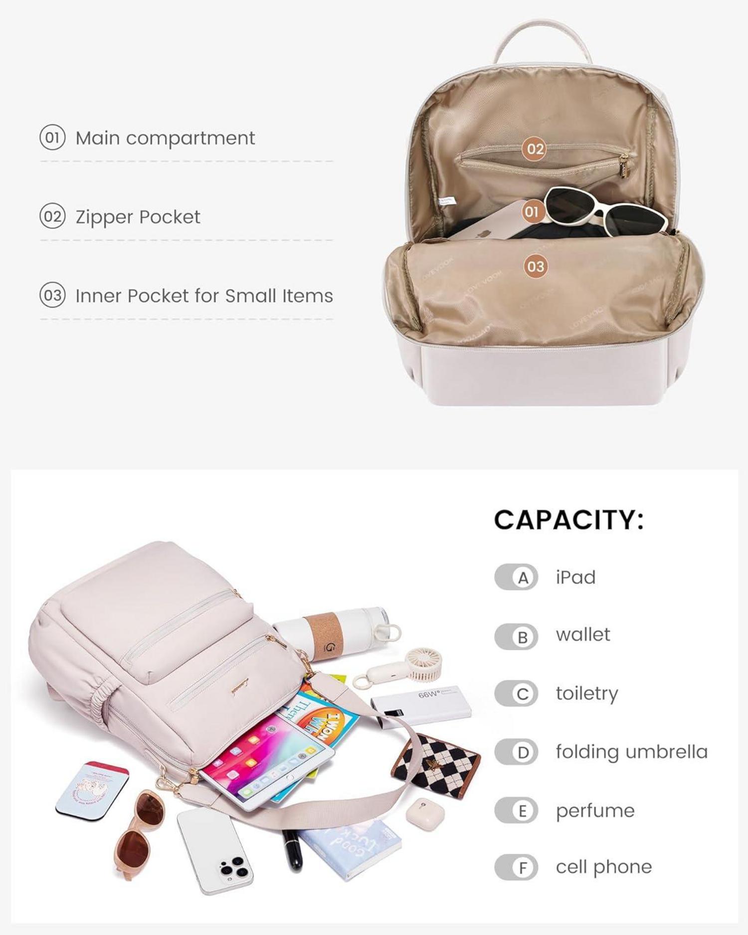 Damenrucksack Klein Wasserdichter 2in1 Cityrucksack Schwarz