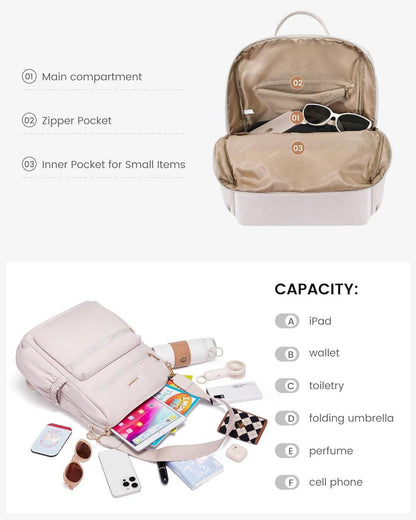 Damenrucksack Klein Wasserdichter 2in1 Cityrucksack Schwarz