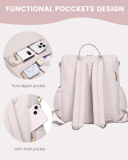 LOVEVOOK Damen Rucksack 2-in-1 Handtasche wasserdicht Cityrucksack