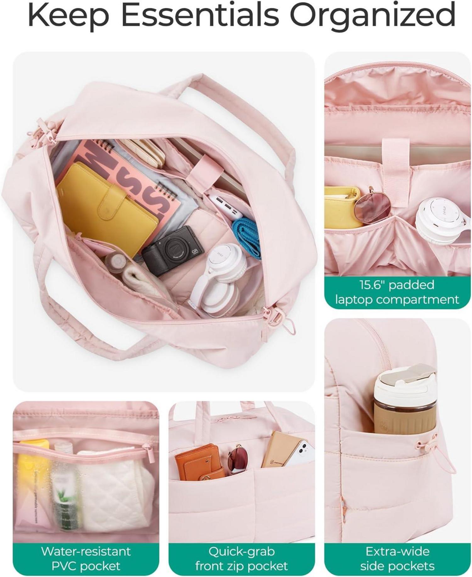 Wasserabweisende Bagsmart Reisetasche Sporttasche 31L Rosa