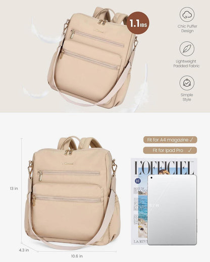 Damen Rucksack 2-in-1 Cityrucksack Handtasche Tagesrucksack