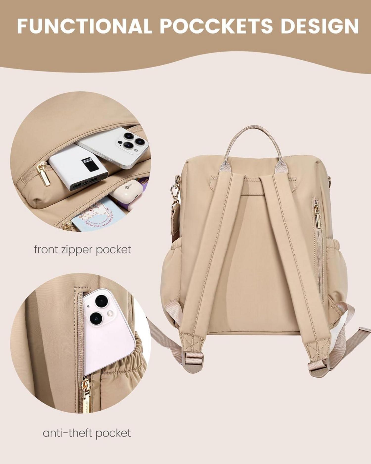 LOVEVOOK Damen Rucksack 2in1 Handtasche wasserdichte Schultertasche