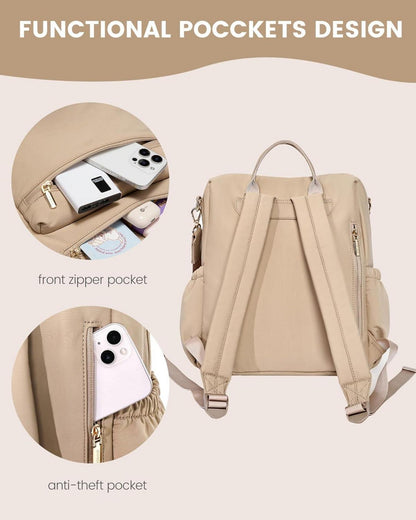 LOVEVOOK Damen Rucksack 2in1 Handtasche wasserdichte Schultertasche