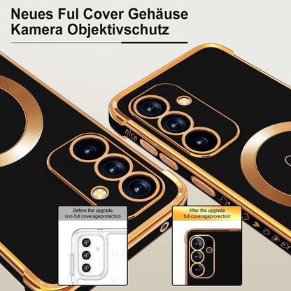 Samsung Galaxy S24 FE Hülle mit MagSafe, galvanisiertes Silikon, Schwarz