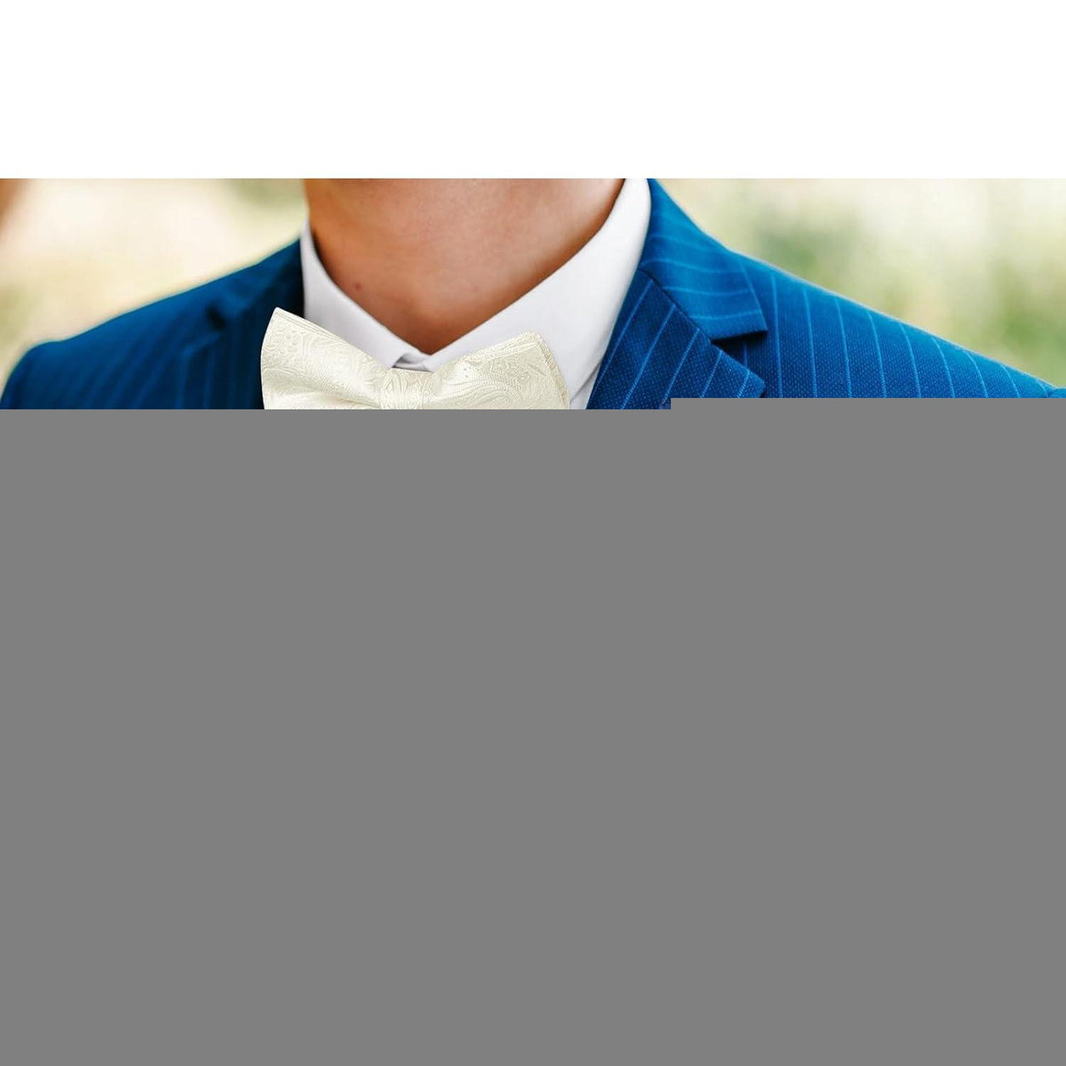 Herren Fliege vorgebunden verstellbar Jacquard Paisley Weiß