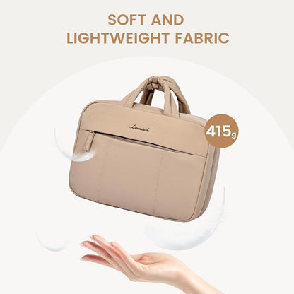 Kulturbeutel Damen Kulturtasche zum Aufhängen mit 4 Fächern Khaki