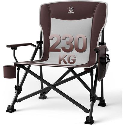XL Campingstuhl faltbar 230kg belastbar mit Getränkehalter Rot