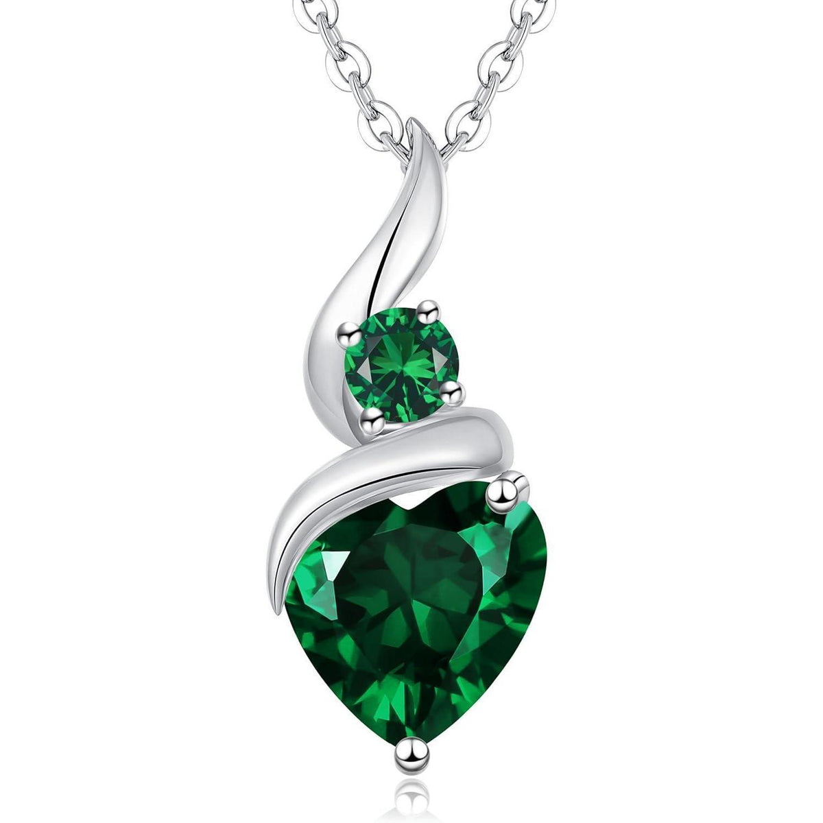 Damen Sterling Silber Infinity Herz Geburtsstein Halskette