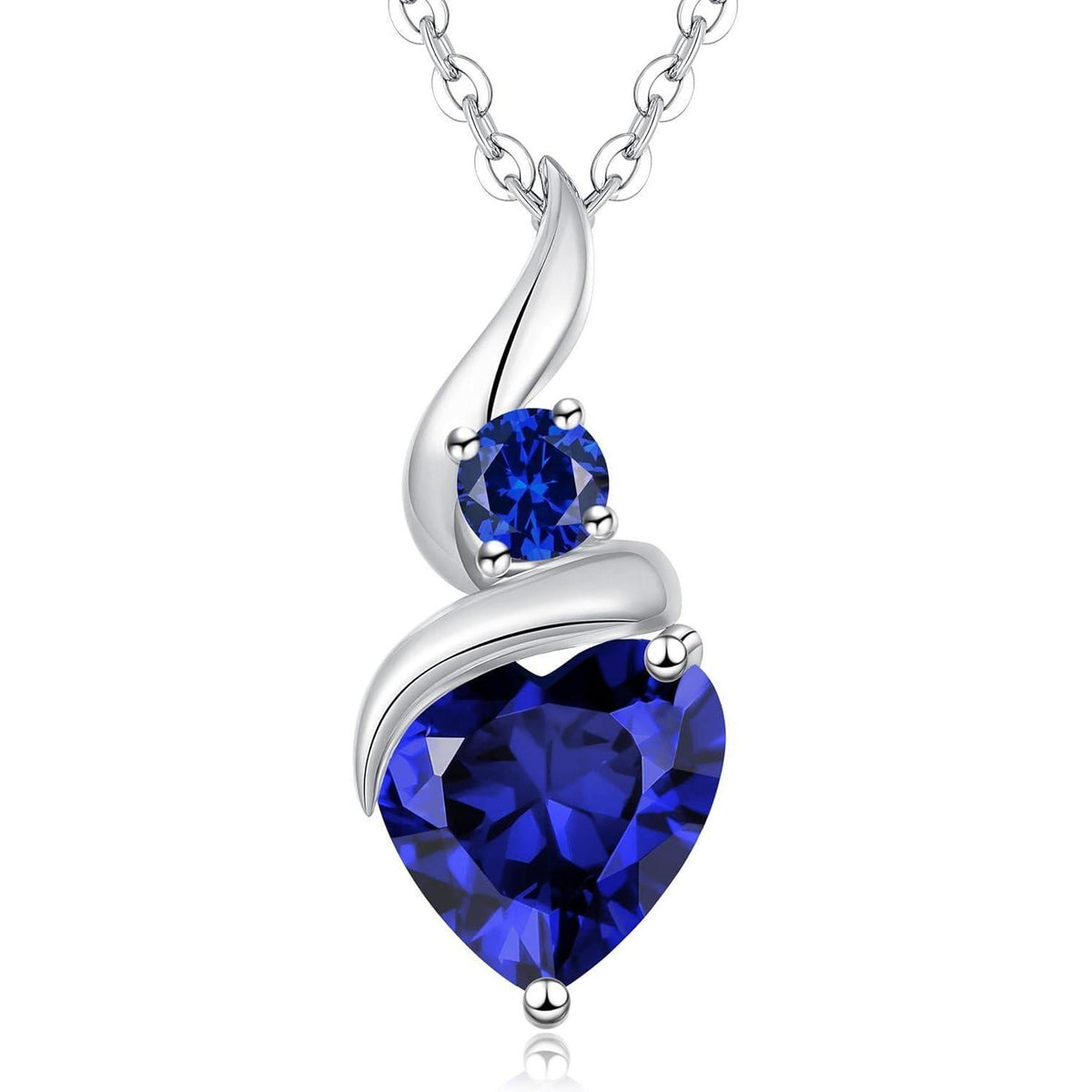 Infinity Herz Kette Damen 925 Sterling Silber Geburtsstein
