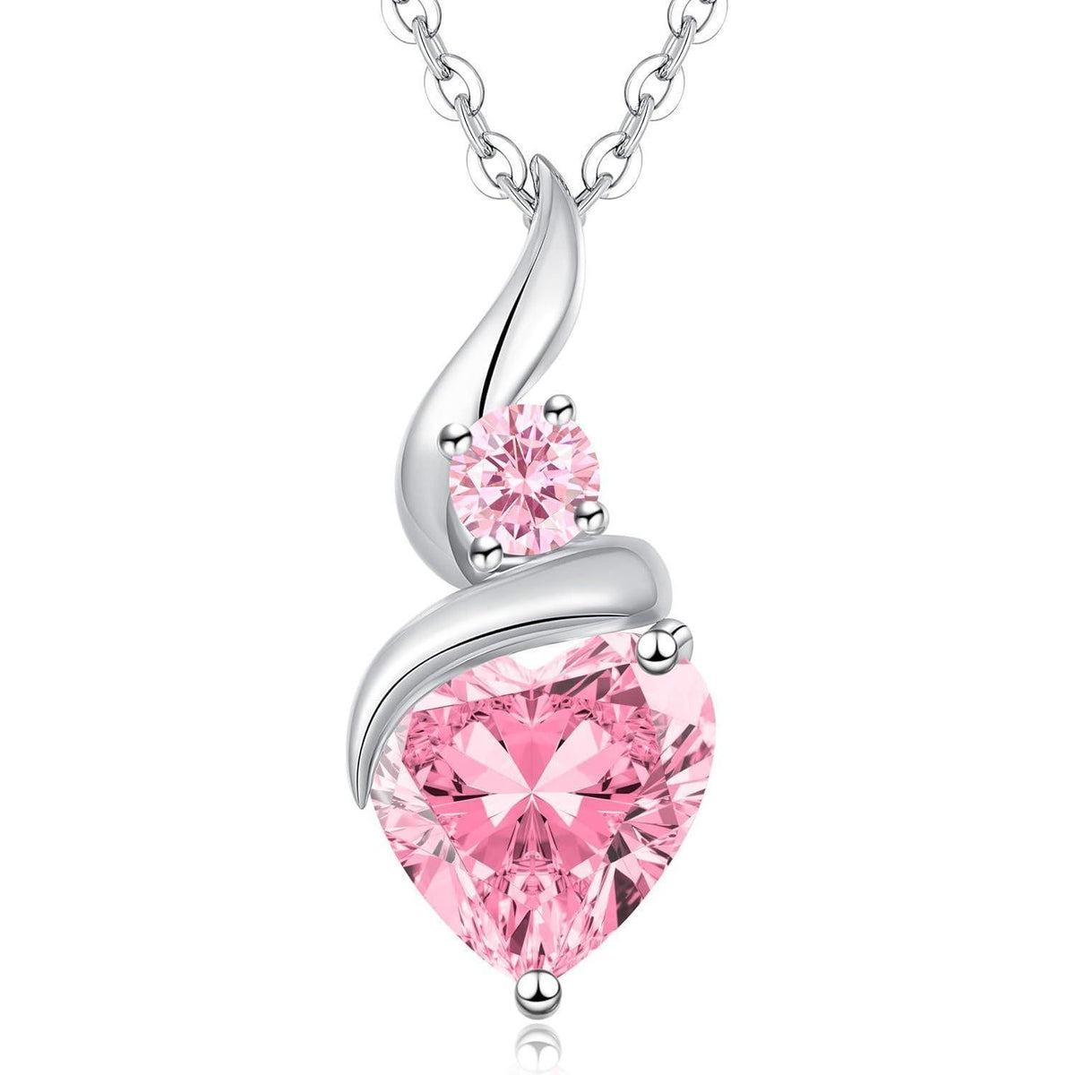Infinity Herz Halskette Damen 925 Sterling Silber Geburtsstein