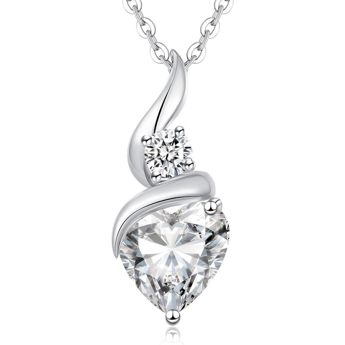 Infinity Herz Halskette Damen 925 Sterling Silber Geburtsstein