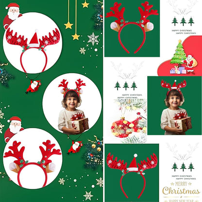 Weihnachten Rentier Haarreif 2 Stück Glitzer Stirnbänder Kopfschmuck