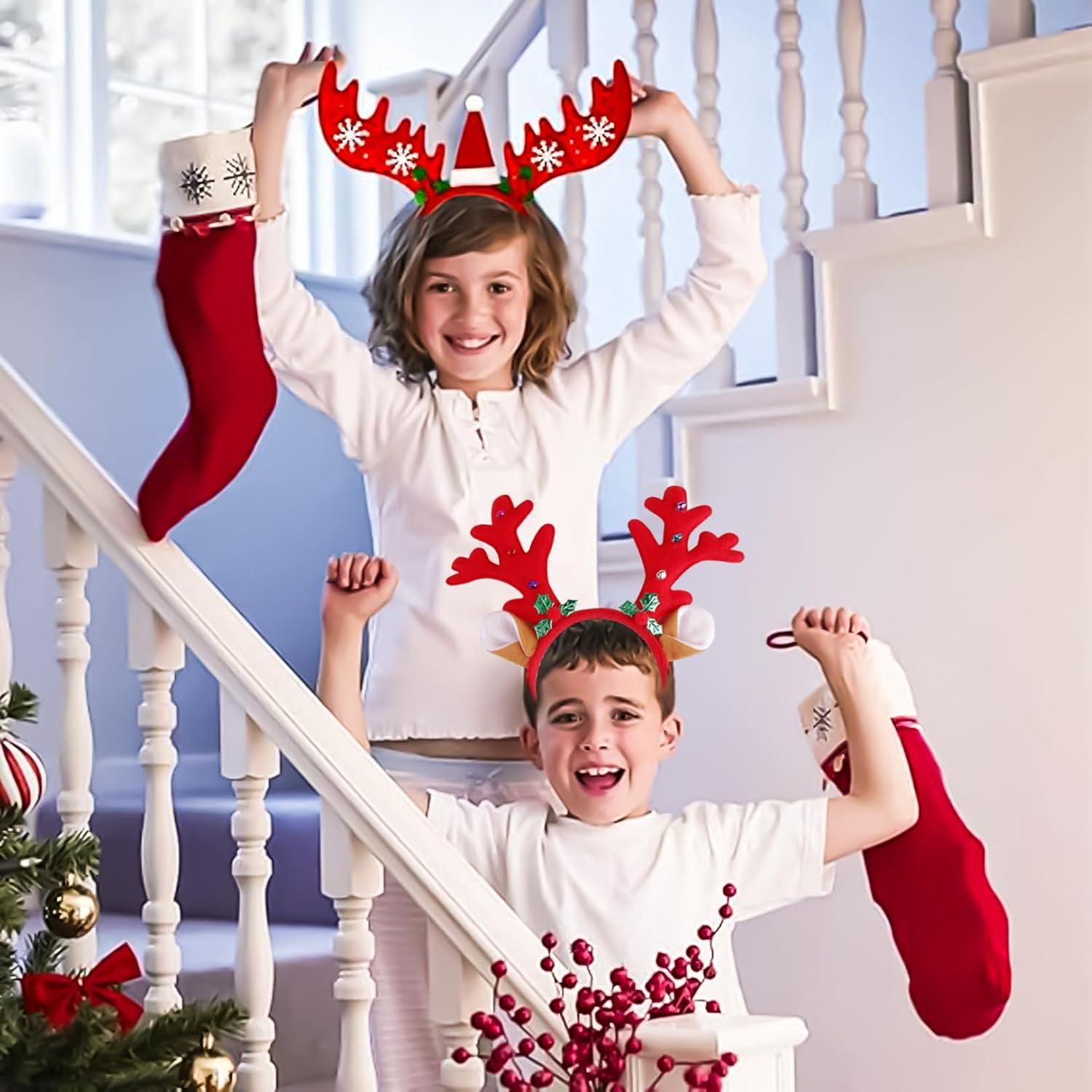 2 Stück Rentier Elch Haarreif Weihnachten Stirnbänder Festlicher