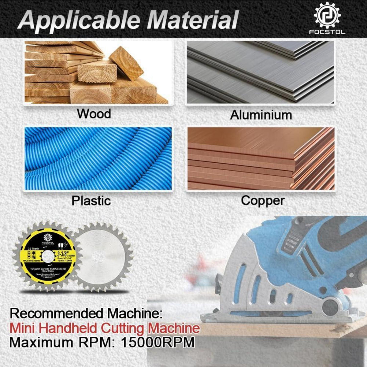 Kreissägeblätter Holz 85mm 32 Zähne 5er Set für Metall & Kunststoff