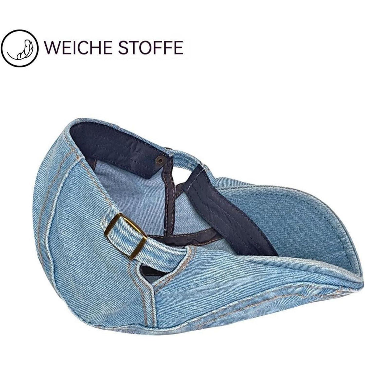 Herren Denim Flatcap - Verstellbare Schiebermütze in Hellblau