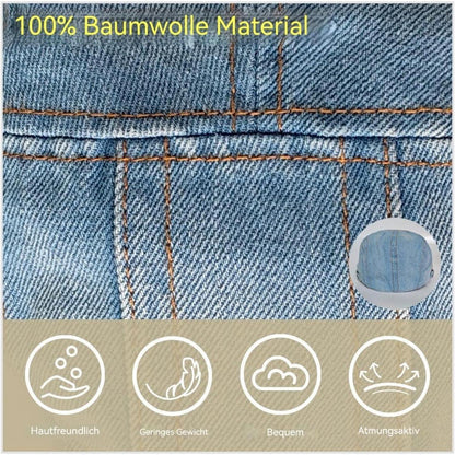 Herren Denim Flatcap - Verstellbare Schiebermütze in Hellblau