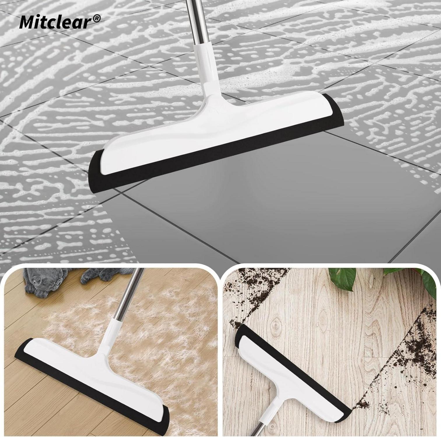 Mitclear Wasserschieber Bodenabzieher 180° Verstellbarer Griff 126cm Foam Blade