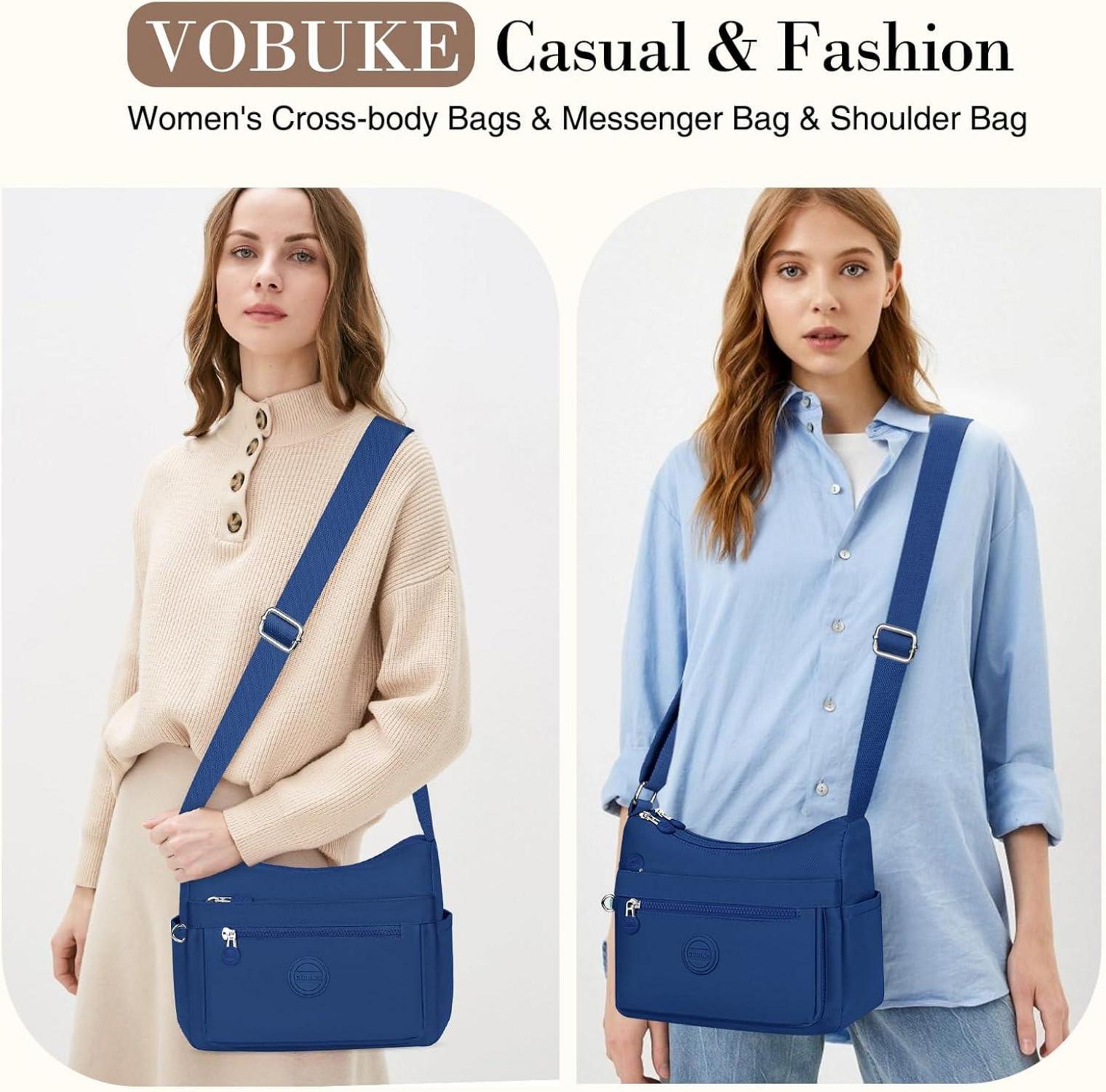 Umhängetasche Damen Mittelgroß Wasserdicht Nylon Crossbody Bag Vielen