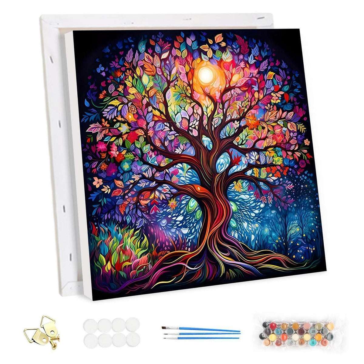 Malen nach Zahlen Baum des Lebens mit Rahmen 30x30cm