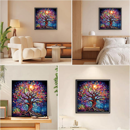 Malen nach Zahlen Baum des Lebens mit Rahmen 30x30cm
