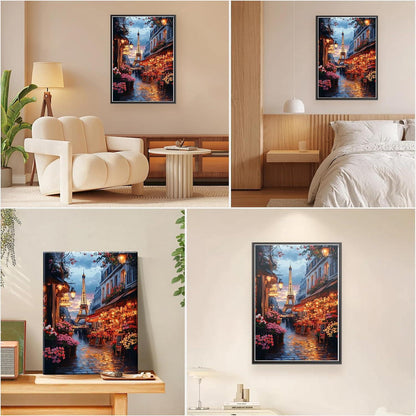 Malen nach Zahlen Paris Sonnenuntergang mit Rahmen 30x40cm