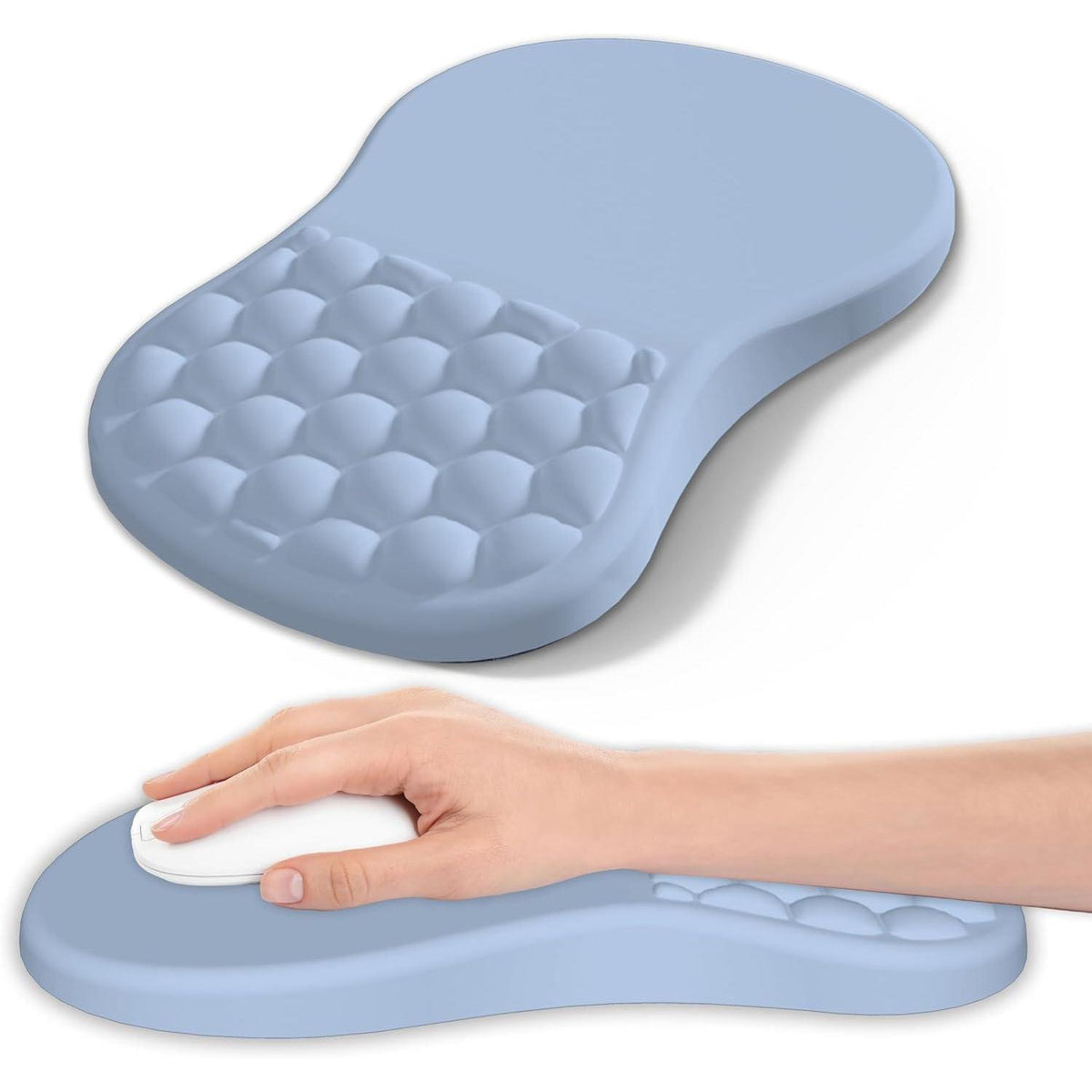 Ergonomisches Mauspad mit Handgelenkauflage, blau