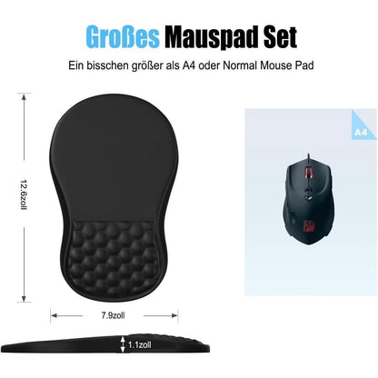 Ergonomisches Mauspad mit Handgelenkauflage, blau