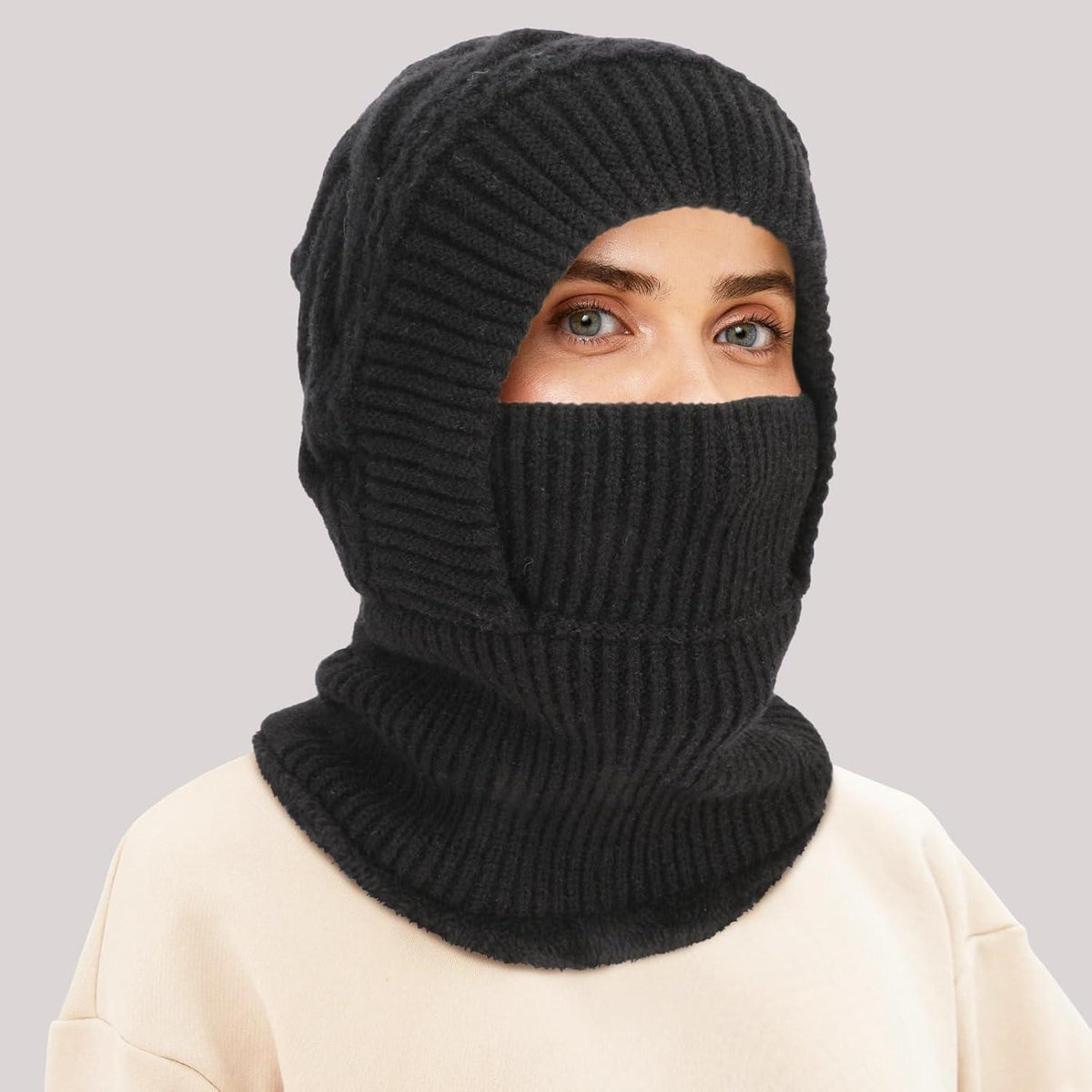 Warme Damen Sturmhaube Fleece 3in1 für Winter Outdoor