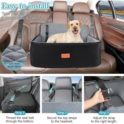 Hundeautositz für mittelgroße Hunde – Abnehmbar & Waschbar