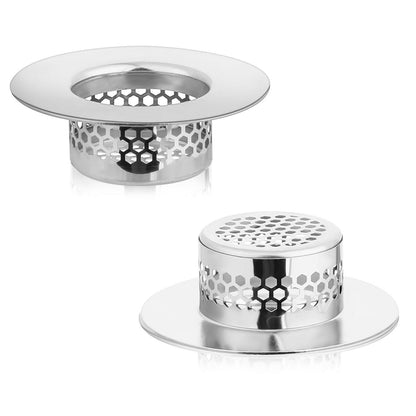 Edelstahl Abflusssieb 2er-Set für Waschbecken & Dusche