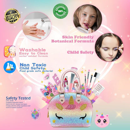 Kinderschminkkoffer für Mädchen, Make-up Set 4-12 Jahre