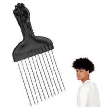 Afro Kamm Lockenbürste Metall Griff Styling Kamm für Locken und Bärte