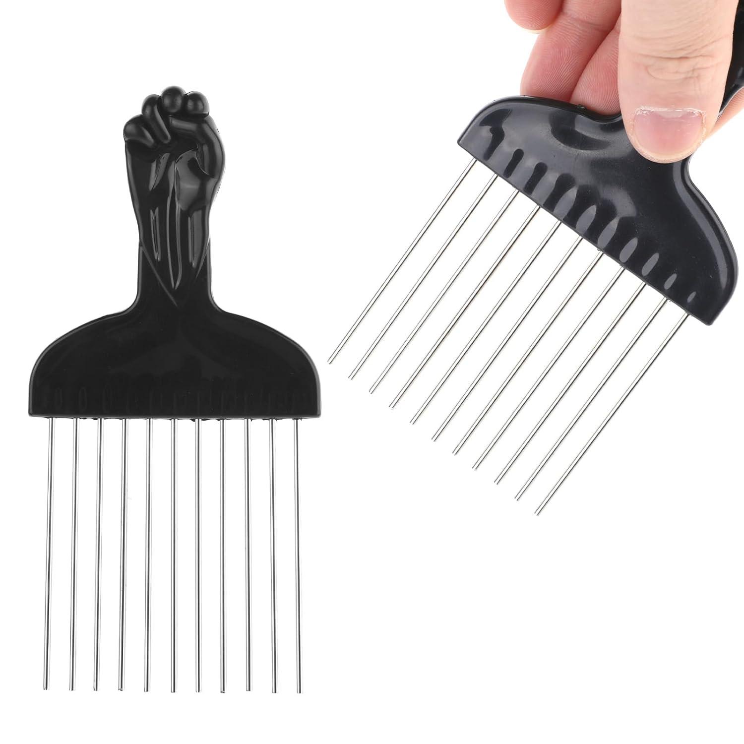 Afro Kamm Metall Locken Styling Bartkamm für Männer Frauen - Naturlocken Afro