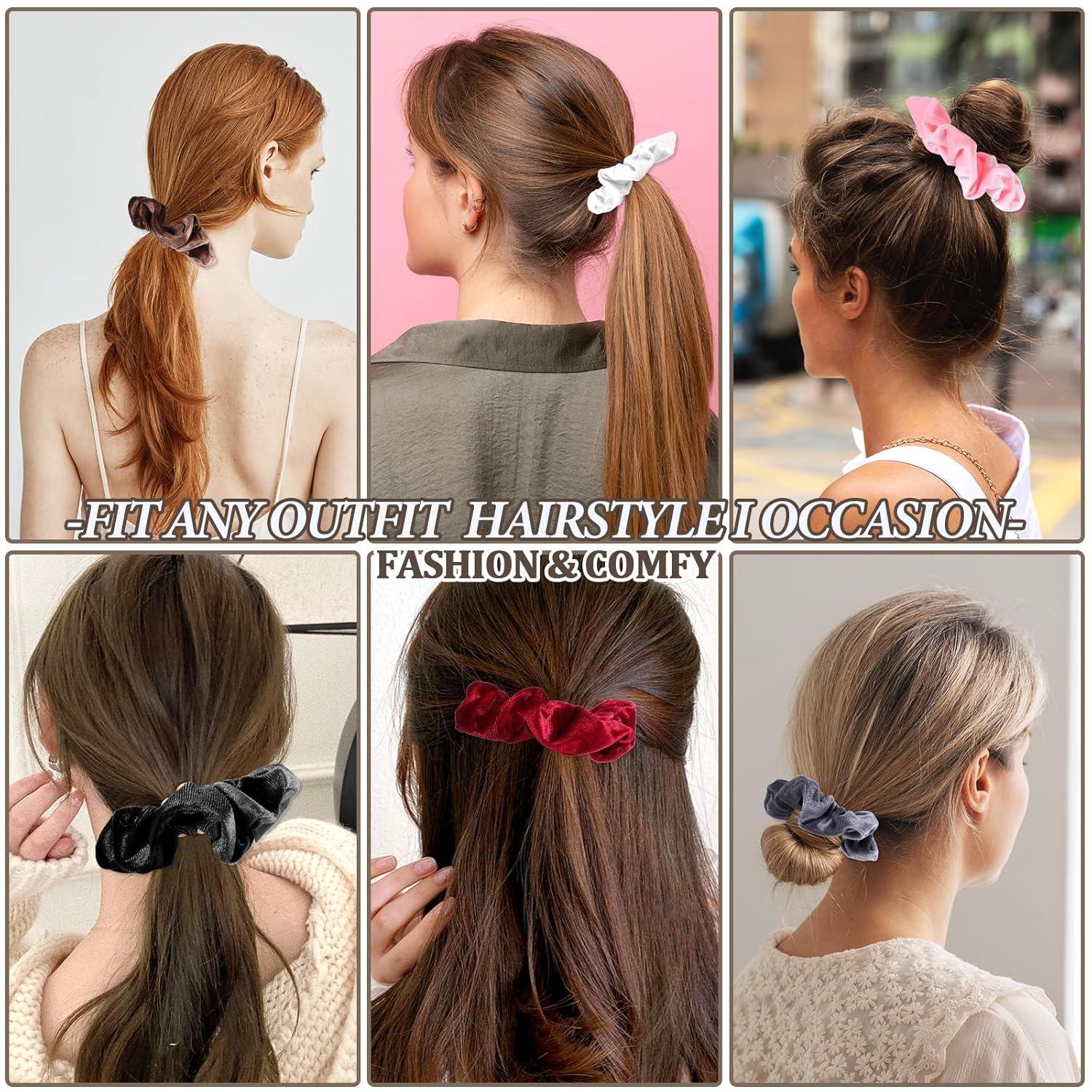 Ouligay 6 Stück Scrunchie mit Reißverschluss Tasche für Mädchen Frauen