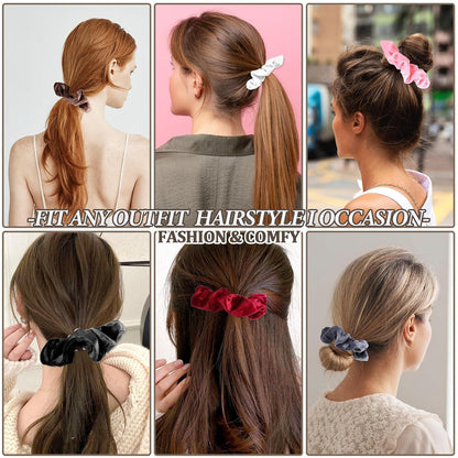 Ouligay 6 Stück Scrunchie mit Reißverschluss Tasche für Mädchen Frauen